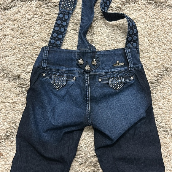 Butt Lifting Colombian Dark Blue Women's Jeans with Suspenders - Picture 4 of 4